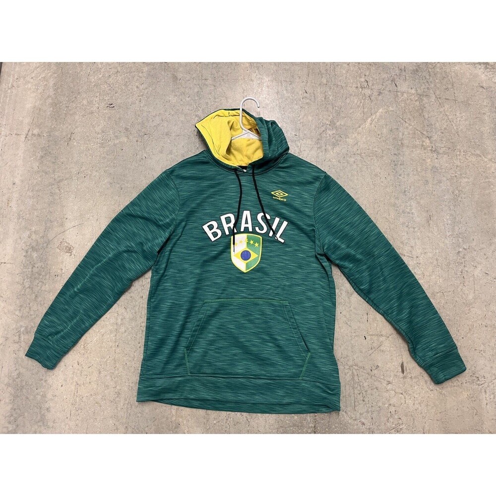 Umbro Brasil Mens Size M Green Soccer Hoodie Sweater